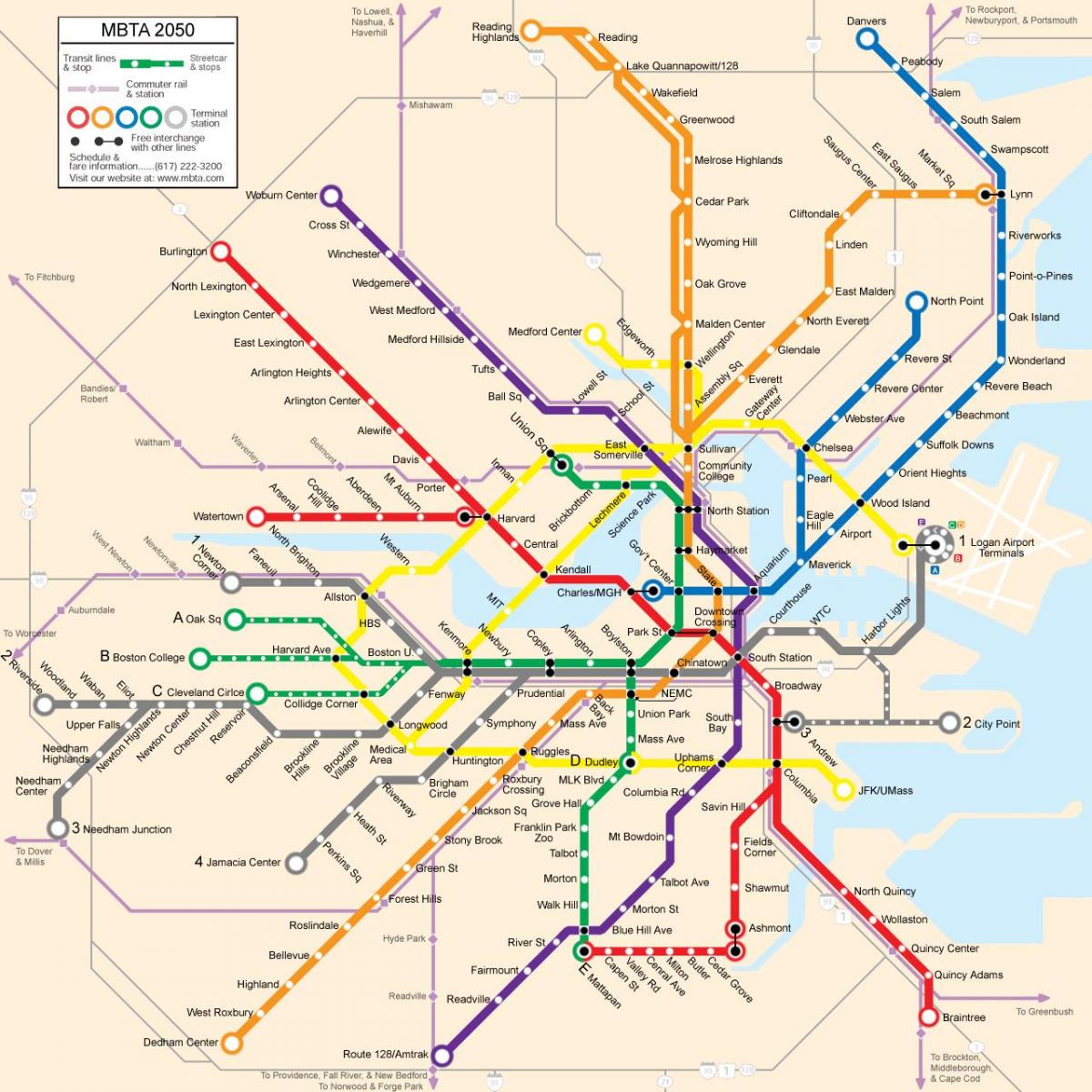 Boston offentlige transport kort