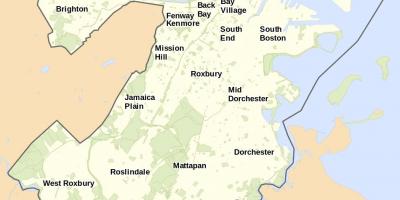 Kort over Boston og omegn
