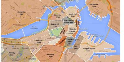 City of Boston zoneinddeling kort