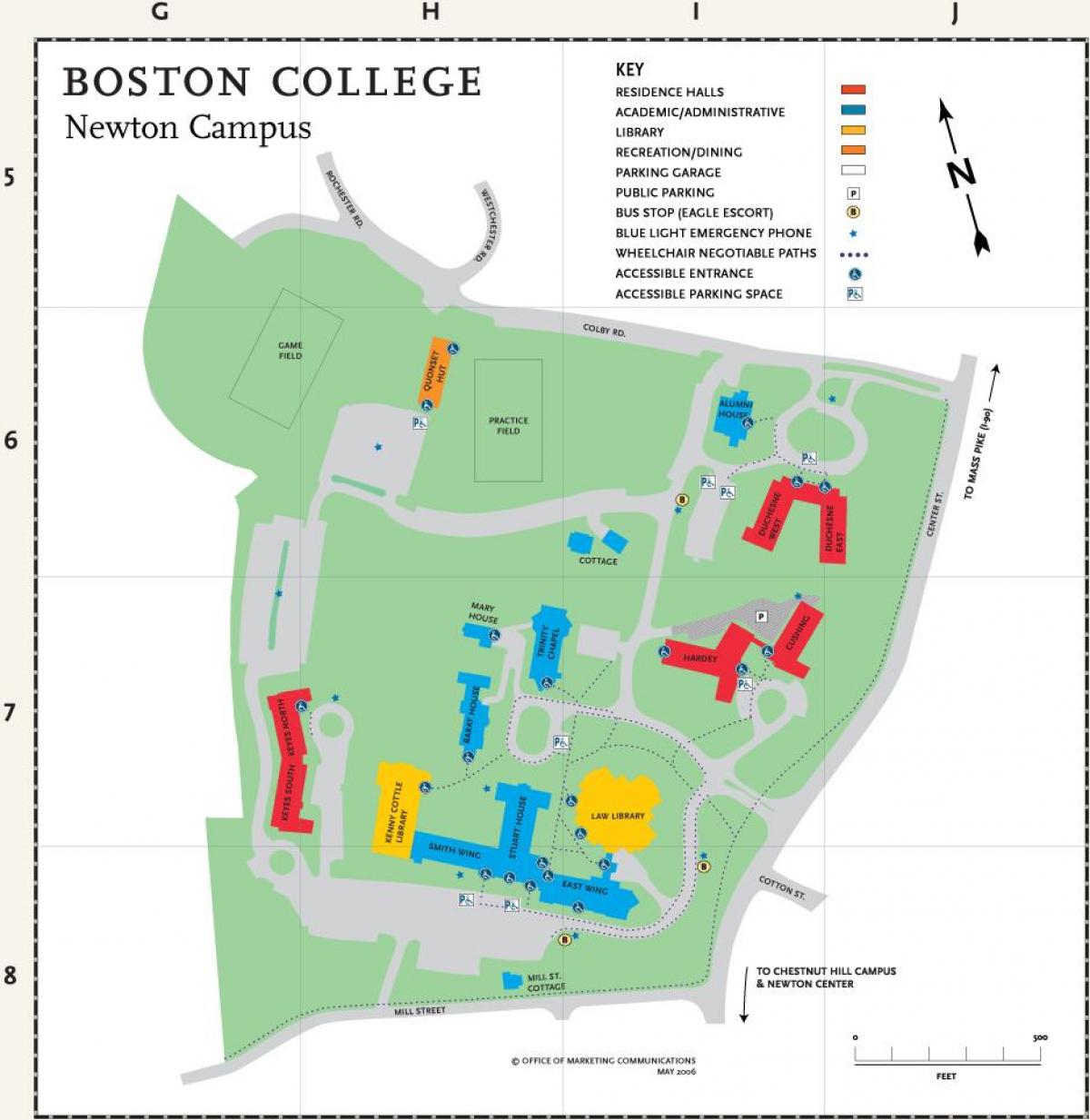 kort over Boston college
