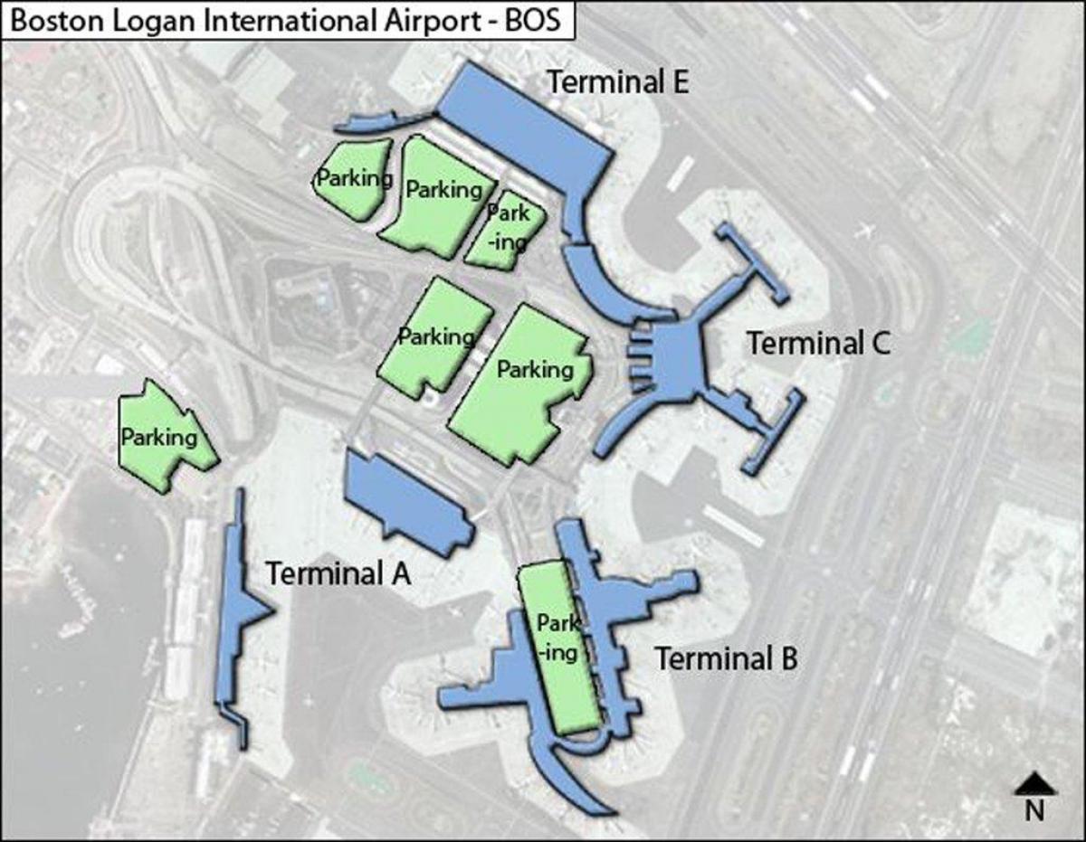 kort over Boston Logan airport