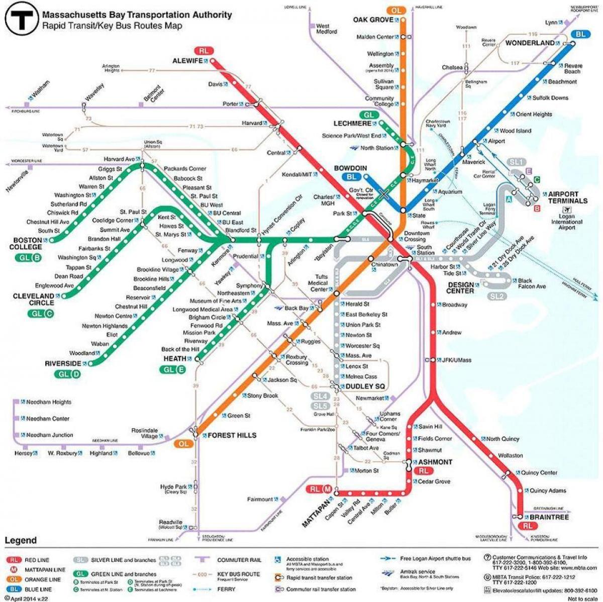 kort over MBTA