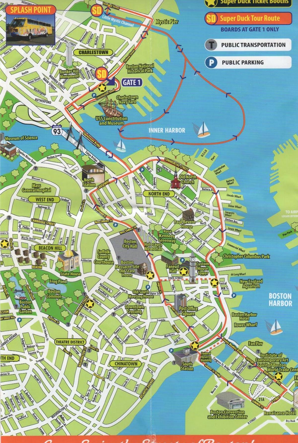 kort over Boston sightseeing