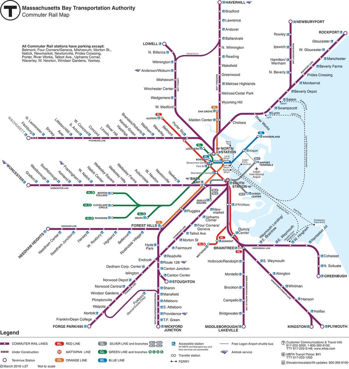 Boston togstationen kort