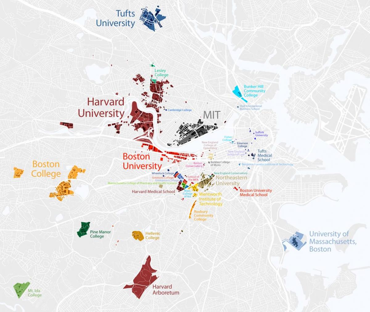 kort over Boston university