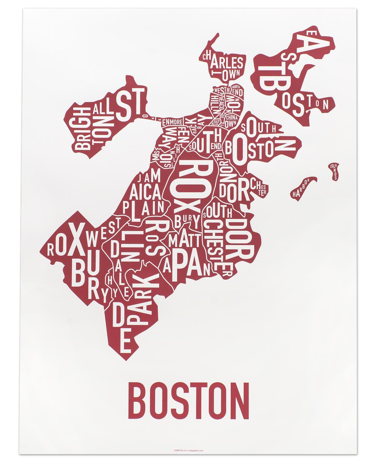 city of Boston kort