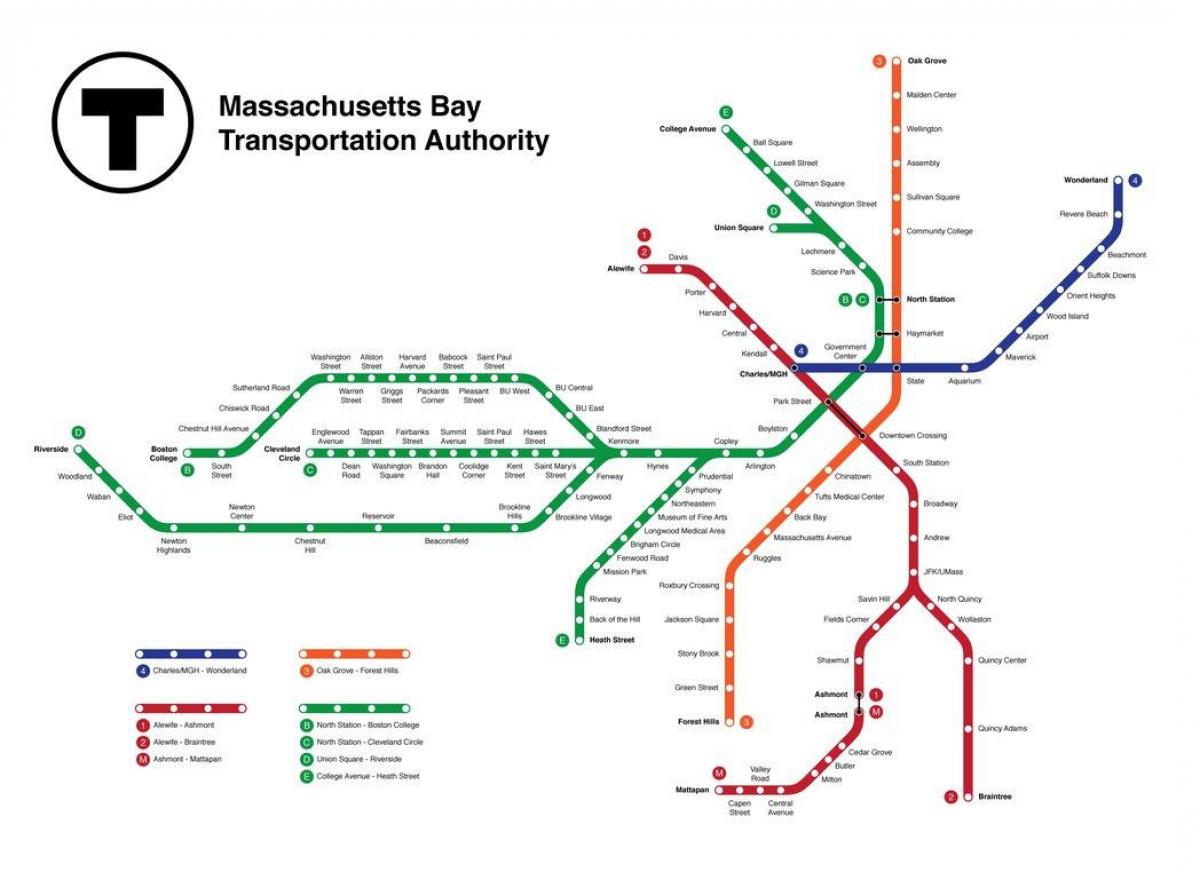 metro Boston kort