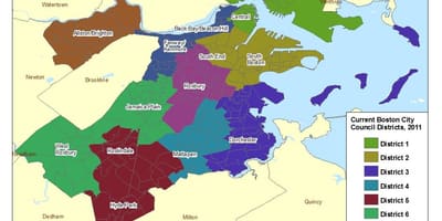 Kort over Boston forstæder