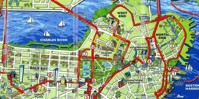 Turist kort over Boston
