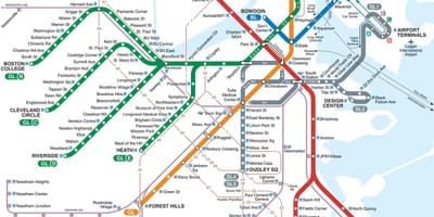 Green line kort Boston