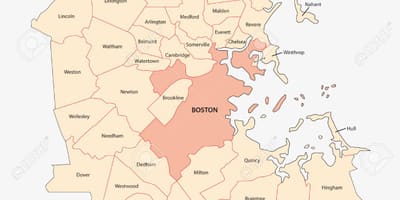 Kort Boston-området